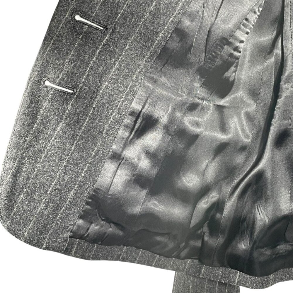 Banana Republic Wool Cashmere Pinstripe Blazer Gray Tailored Jacket Sz 2 - Picture 10 of 14